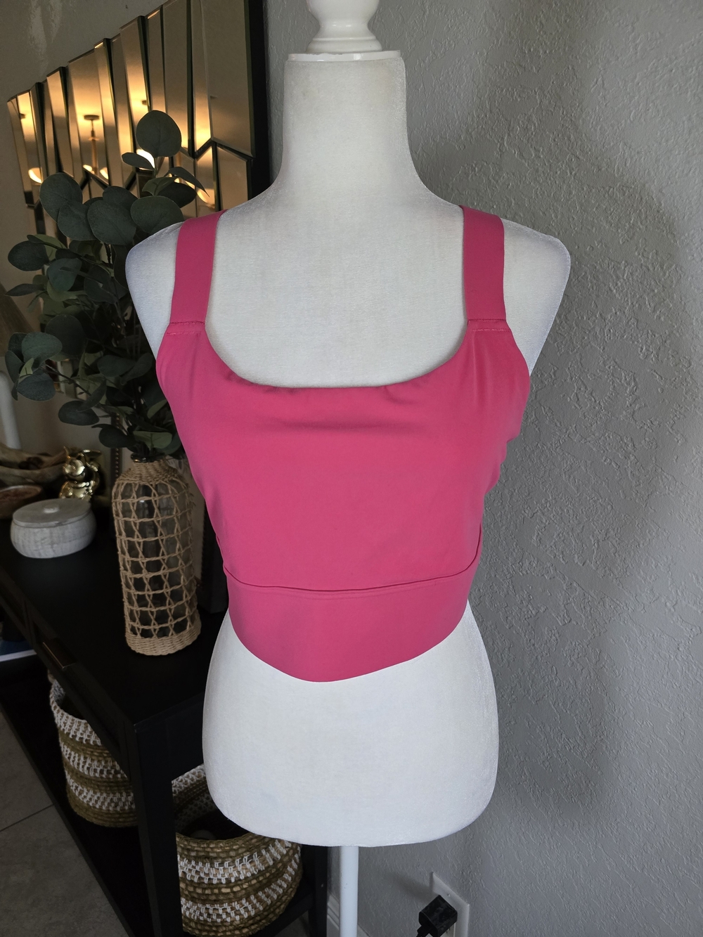 Athleta Women's Warrior Longline Vibrant Pink Bra Criss Cross Strap XL - Picture 3 of 9